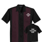 Port Authority S300 Retro Bowling Shirt Black and Burgundy Custom Text or Design