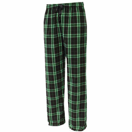 Pennant Adult and Youth Unisex Flannel Pants Black and Green Flannel Pants with Custom Text