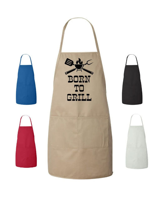 Cooking Apron Born To Grill Gift Design Cooking Apron