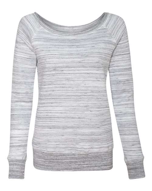 BELLA + CANVAS - Women’s Sponge Fleece Wide Neck Sweatshirt - 7501 Light Gray Marble