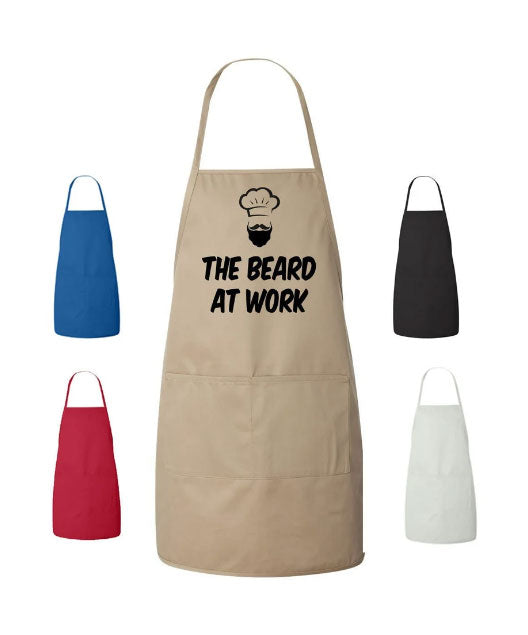 Cooking Apron The Beard At Work Graphics Gift Design Cooking Apron