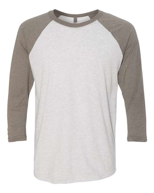 Next Level - Unisex Triblend Three-Quarter Raglan T-Shirt - 6051 White / Venetian Gray