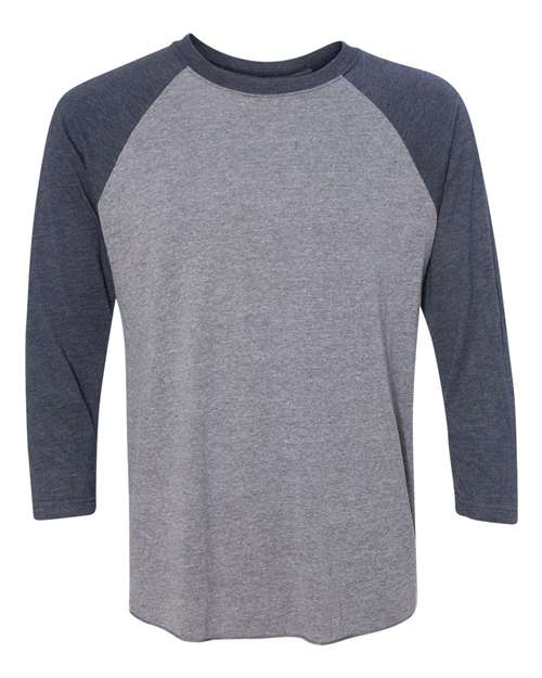 Next Level - Unisex Triblend Three-Quarter Raglan T-Shirt - 6051 Heather / Navy