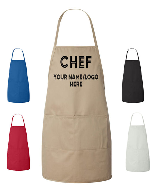 Personalized Chef Cooking Apron Greenie Text