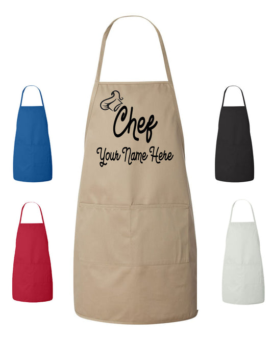 Customized Chef Cooking Apron with Chef Hat Clipart