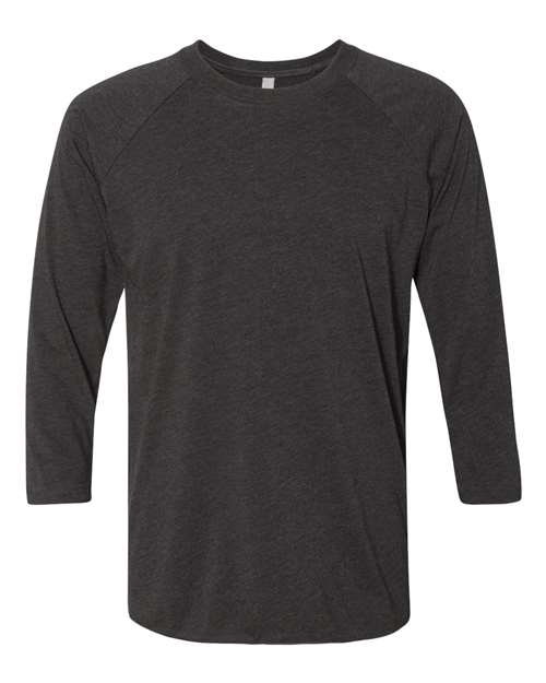 Next Level - Unisex Triblend Three-Quarter Raglan T-Shirt - 6051 Black / Black