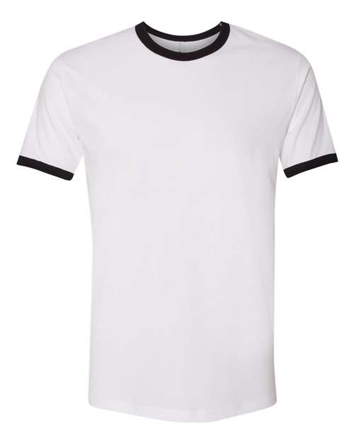 Next Level - Unisex Cotton Ringer T-Shirt - 3604 White/Black