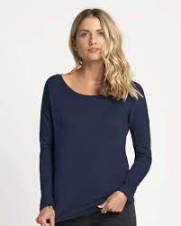 Next Level Apparel 6931 Lady The Terry Long-Sleeve Scoop Navy