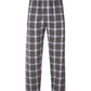 Boxercraft Unisex Flannel Pants Charcoal and Lavender Flannel Pants with Custom Text
