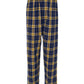 Boxercraft Unisex Flannel Pants Navy and Gold Flannel Pants with Custom Text