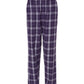 Boxercraft Unisex Flannel Pants Purple and White Flannel Pants with Custom Text