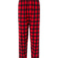 Boxercraft Unisex Flannel Pants Red and Black Buffalo Flannel Pants with Custom Text