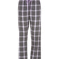 Boxercraft Ladies Haley Flannel Pants Charcoal and Lavender Color Pants with Custom Text