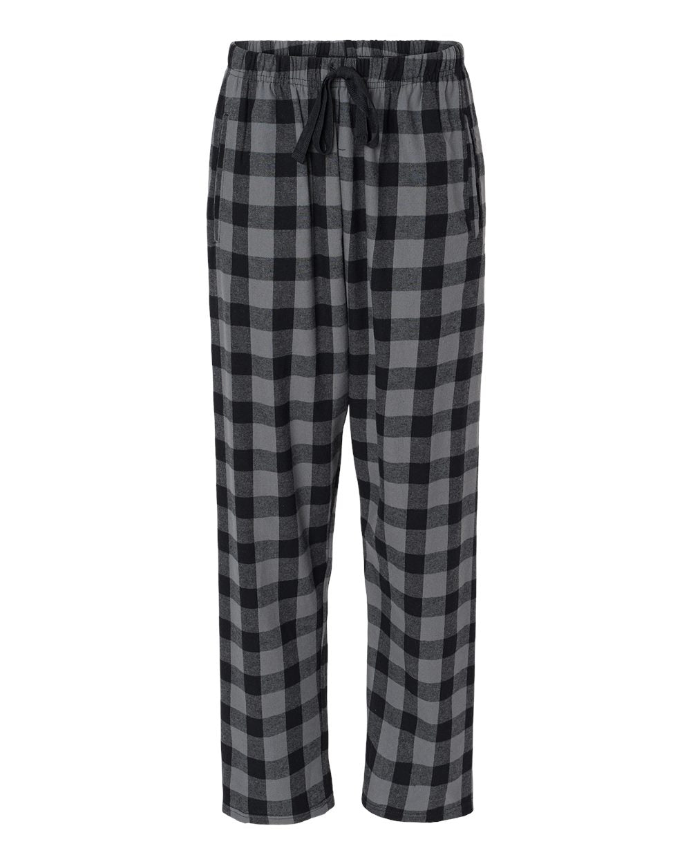 Boxercraft Ladies Haley Flannel Pants Charcoal and Black Buffalo Color Pants with Custom Text