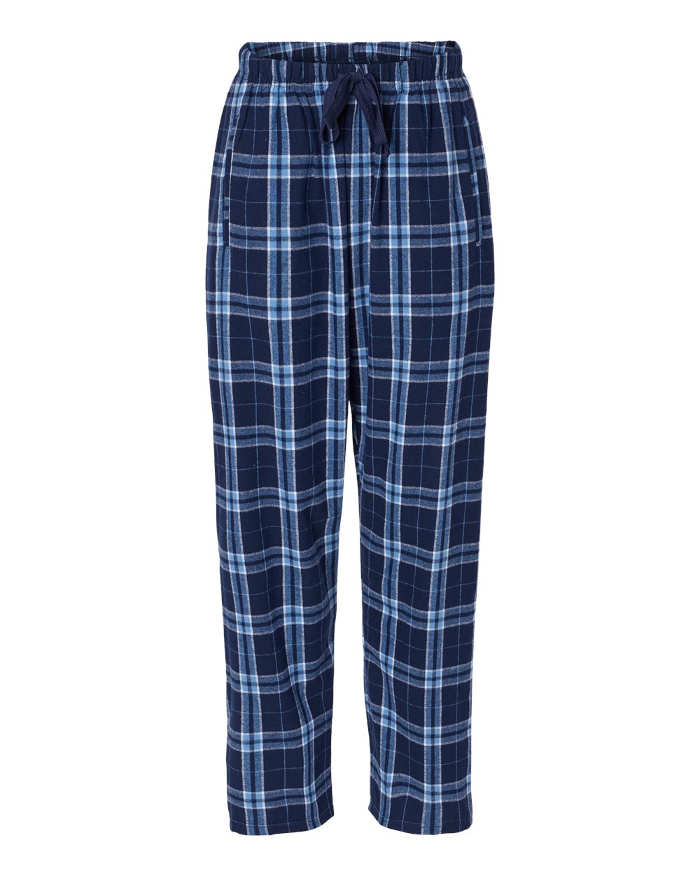 Boxercraft Ladies Haley Flannel Pants Navy and Columbia Color Pants with Custom Text