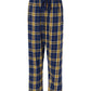 Boxercraft Ladies Haley Flannel Pants Navy and Gold Color Pants with Custom Text