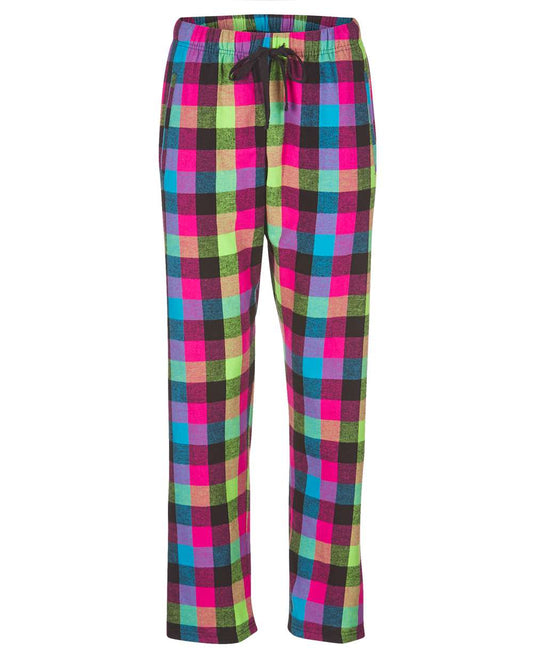 Boxercraft Ladies Haley Flannel Pants Neon Buffalo Color Pants with Custom Text