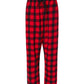 Boxercraft Ladies Haley Flannel Pants Black and Red Buffalo Pants with Custom Text