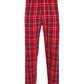 Boxercraft Unisex Flannel Pants Red and White Flannel Pants with Custom Text