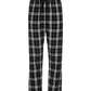 Boxercraft Ladies Haley Flannel Pants Black and White Color Pants with Custom Text