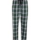 Boxercraft Ladies Haley Flannel Pants White and Green Color Pants with Custom Text