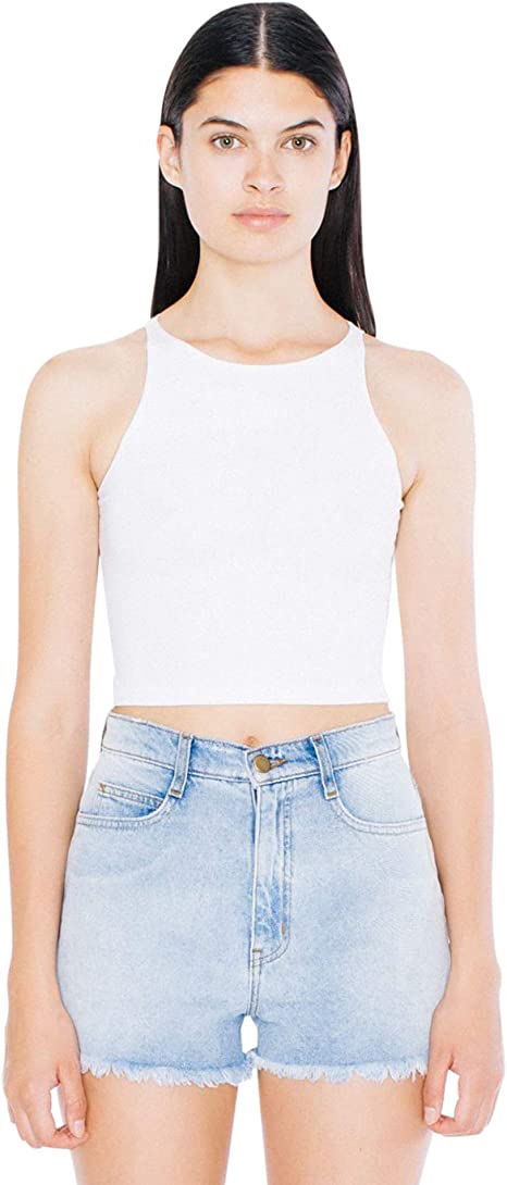 8369W - American Apparel Womens Cotton Spandex Sleeveless Crop Top Size XS