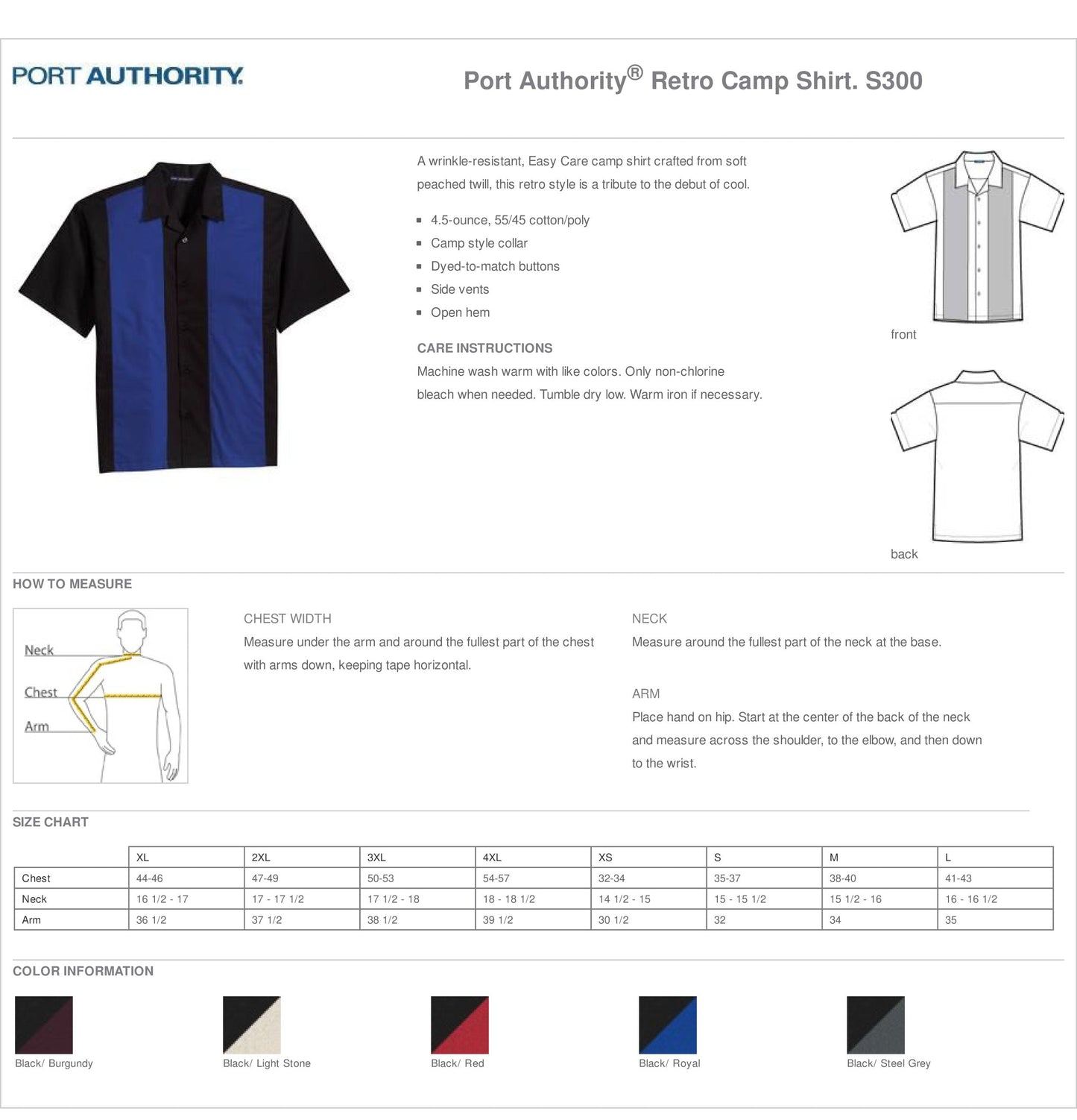 Port Authority S300 Retro Bowling Shirt Black and Burgundy Custom Text or Design