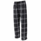 Pennant Adult and Youth Unisex Flannel Pants Black and White Flannel Pants with Custom Text
