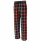 Pennant Adult and Youth Unisex Flannel Pants Black and Orange Flannel Pants with Custom Text