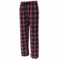 Pennant Adult and Youth Unisex Flannel Pants Black and Red Flannel Pants with Custom Text