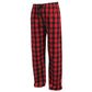 Pennant Adult and Youth Unisex Flannel Pants Black and Red Buffalo Flannel Pants with Custom Text