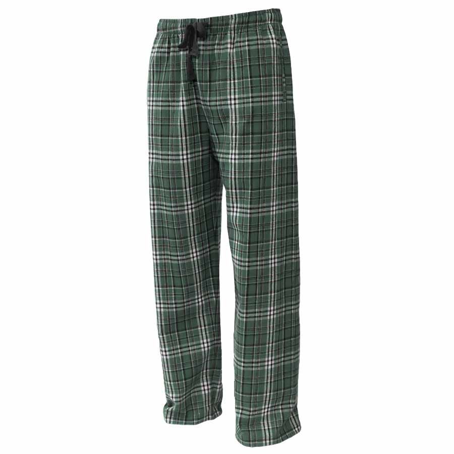 Pennant Adult and Youth Unisex Flannel Pants Forest and White Flannel Pants with Custom Text