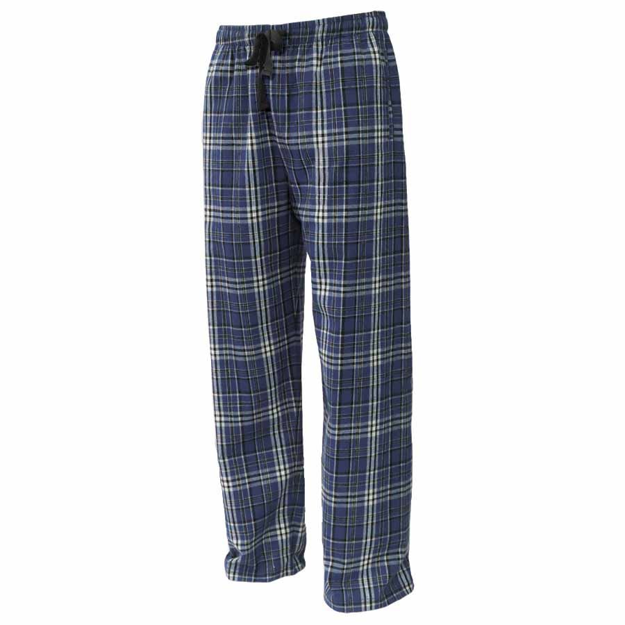 Pennant Adult and Youth Unisex Flannel Pants Navy and White Flannel Pants with Custom Text