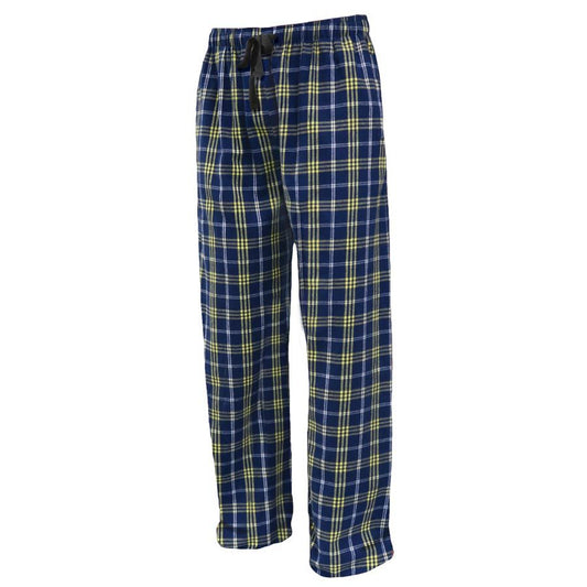 Pennant Adult and Youth Unisex Flannel Pants Navy and Gold Flannel Pants with Custom Text