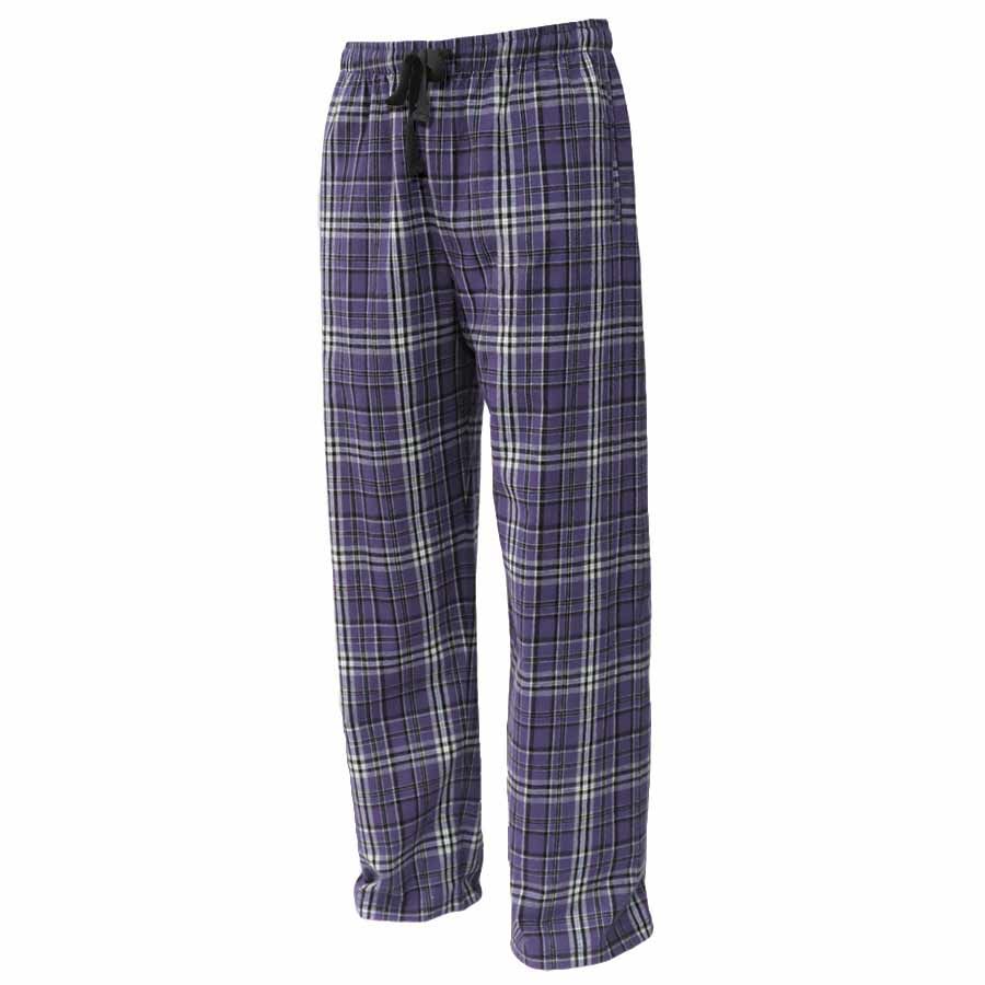Pennant Adult and Youth Unisex Flannel Pants Purple and White Flannel Pants with Custom Text