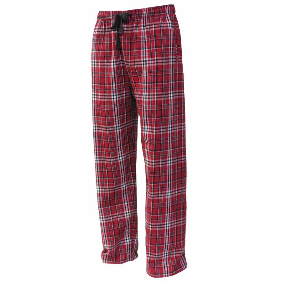 Pennant Adult and Youth Unisex Flannel Pants Red and White Flannel Pants with Custom Text