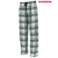 Pennant Adult and Youth Unisex Flannel Pants New White and Forest Flannel Pants with Custom Text