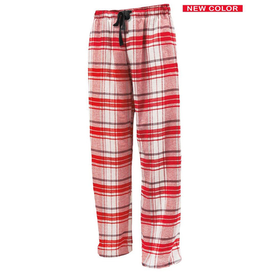 Pennant Adult and Youth Unisex Flannel Pants New White and Red Flannel Pants with Custom Text